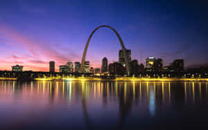 Gateway Arch Lights Mississippi River Wallpaper