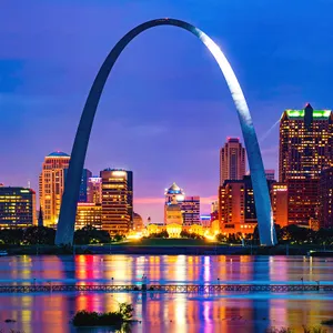 Gateway Arch Skyline River Lights Wallpaper