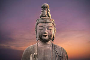 Gautam Buddha Sculpted Statue Wallpaper