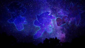 Gazing Into The Night Sky With A Pair Of Hedgehogs. Wallpaper