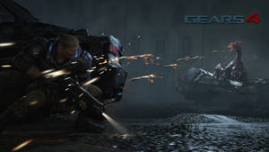 Gears Of War 4 Pouncer On Car Wallpaper