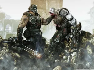 Gears Of War Monster Fight Wallpaper