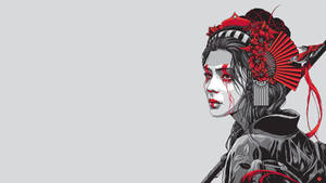 Geisha Red Tears Wallpaper