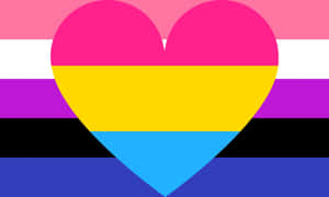 Genderfluid And Heart Pan Flag Illustration Wallpaper