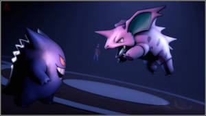 Gengar And Nidorino, A Powerful Friendship Wallpaper