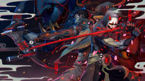 Genji, The Cybernetic Ninja And Little Brother Of Hanzo. Wallpaper