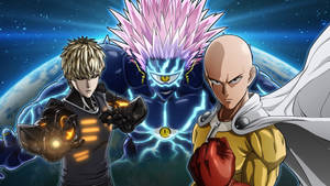 Genos Saitama And Boros One Punch Man Mobile Game Wallpaper