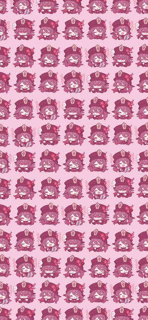 Genshin Impact Hu Tao Pink Pattern Wallpaper