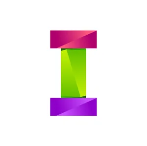 Geometric Letter I In White Wallpaper