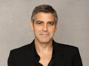 George Clooney Photo With Gray Background Wallpaper