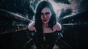 Geralt Of Rivia Riding In A Storm Wallpaper