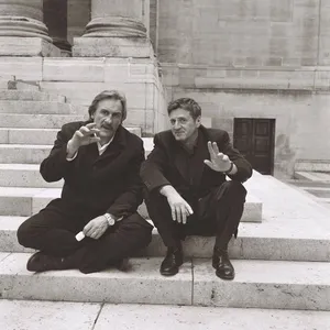 Gérard Depardieu Daniel Auteuil Black And White Wallpaper