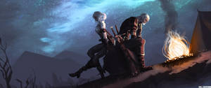 Gérard Of Rivia And Ciri Face An Uncertain Future Together Wallpaper