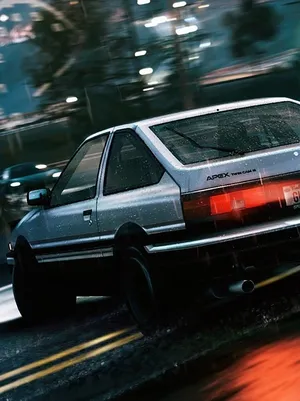 Get Ready For The Ride Of Your Life With The Thrilling Initial D Phone. Wallpaper