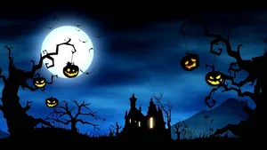 Get Ready For The Spooky Season With This Animated Halloween Scene! Wallpaper