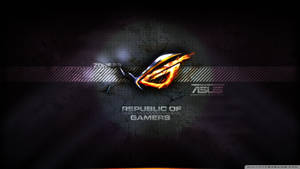 Get The Power You Need With Asus Flaming Rog Logo Wallpaper
