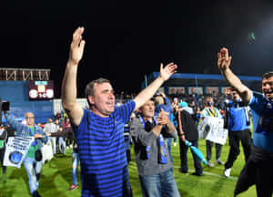 Gheorghe Hagi Celebrating Viitorul Constanta Win Wallpaper