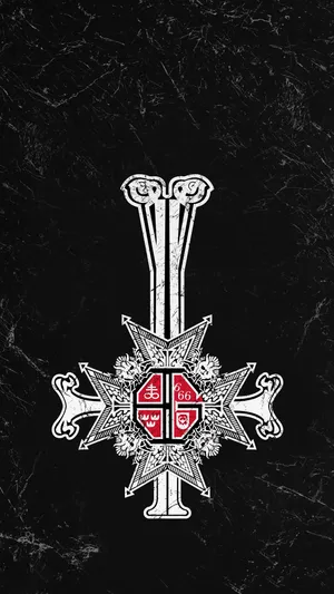 Ghost Band Inverted Silver Cross Wallpaper