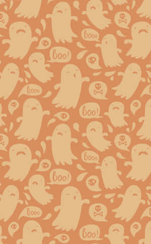 Ghosts On An Orange Background Wallpaper