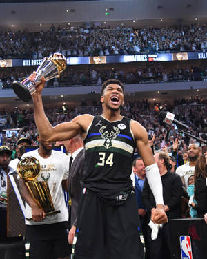 Giannis Antetokounmpo - Mvp And Champion Wallpaper