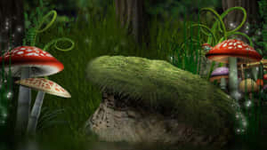 Giant Fly Agaric Fungus Realistic Digital Art Wallpaper