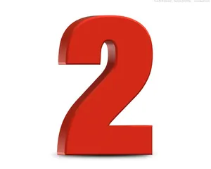 Giant Number Simple 2 Red Wallpaper