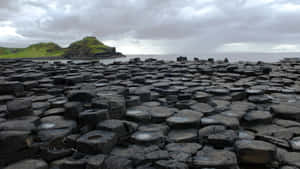 Giant's Causeway Dark Basalt Columns In Northern Ireland Wallpaper