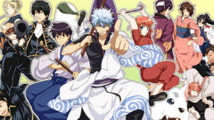 Gintama Characters Having Fun Posing Wallpaper