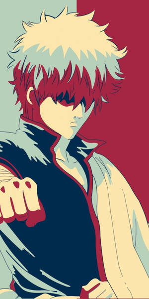 Gintama Gintoki Showing His Fist Wallpaper