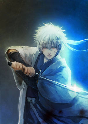 Gintama Gintoki With Sword Fanart Wallpaper