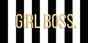 Girl Boss In Stripe Pattern Wallpaper