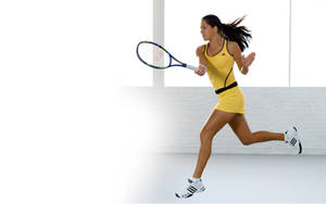 Girl Running On Squash Court Wallpaper