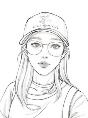 Girl With Cap Unique Cool Pfp Sketch Wallpaper