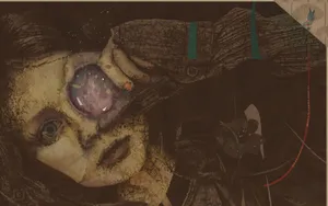 Girl With Monocle Portrait Wallpaper