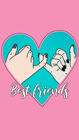 Girly Bff Pinky Promise In Heart Wallpaper