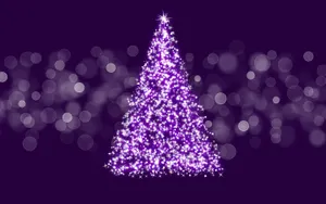 Girly Purple Xmas Tree Wallpaper