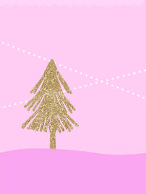 Girly Xmas Tree Art Wallpaper