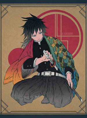 Giyuu Tomioka In Unique Art Style Wallpaper