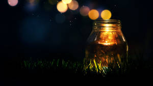 Glass Jar Full Screen Desktop Wallpaper