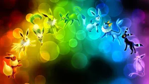 Gleaming Eevee Evolutions Wallpaper
