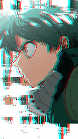 Glitch My Hero Academia Deku Phone Wallpaper