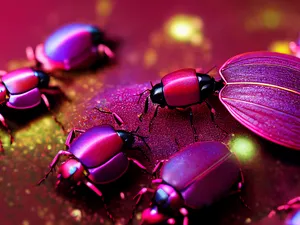 Glossy Magenta Insects Up-close Wallpaper