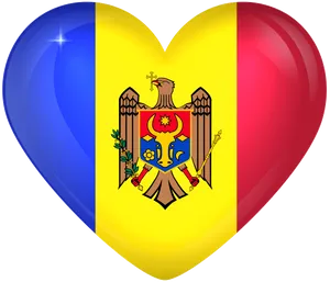 Glossy Moldovas Flag Heart Wallpaper