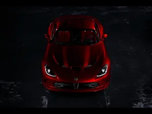 Glossy Red Dodge Viper Top View Wallpaper