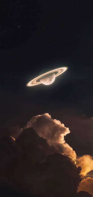 Glowing Aesthetic Saturn 4k Wallpaper