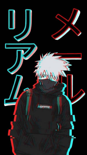 Glowing Blue And Red Kakashi Hatake Supreme Wallpaper