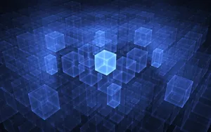 Glowing Blue Platonic Solids Wallpaper