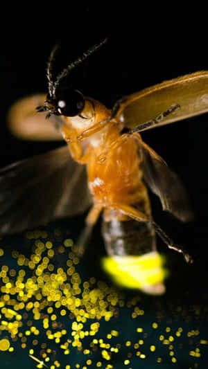 Glowing Firefly Night Illumination Wallpaper