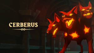 Glowing Flame-colored Cerberus Wallpaper