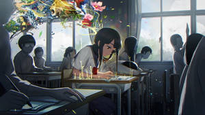 Glowing Girl Desk Wallpaper